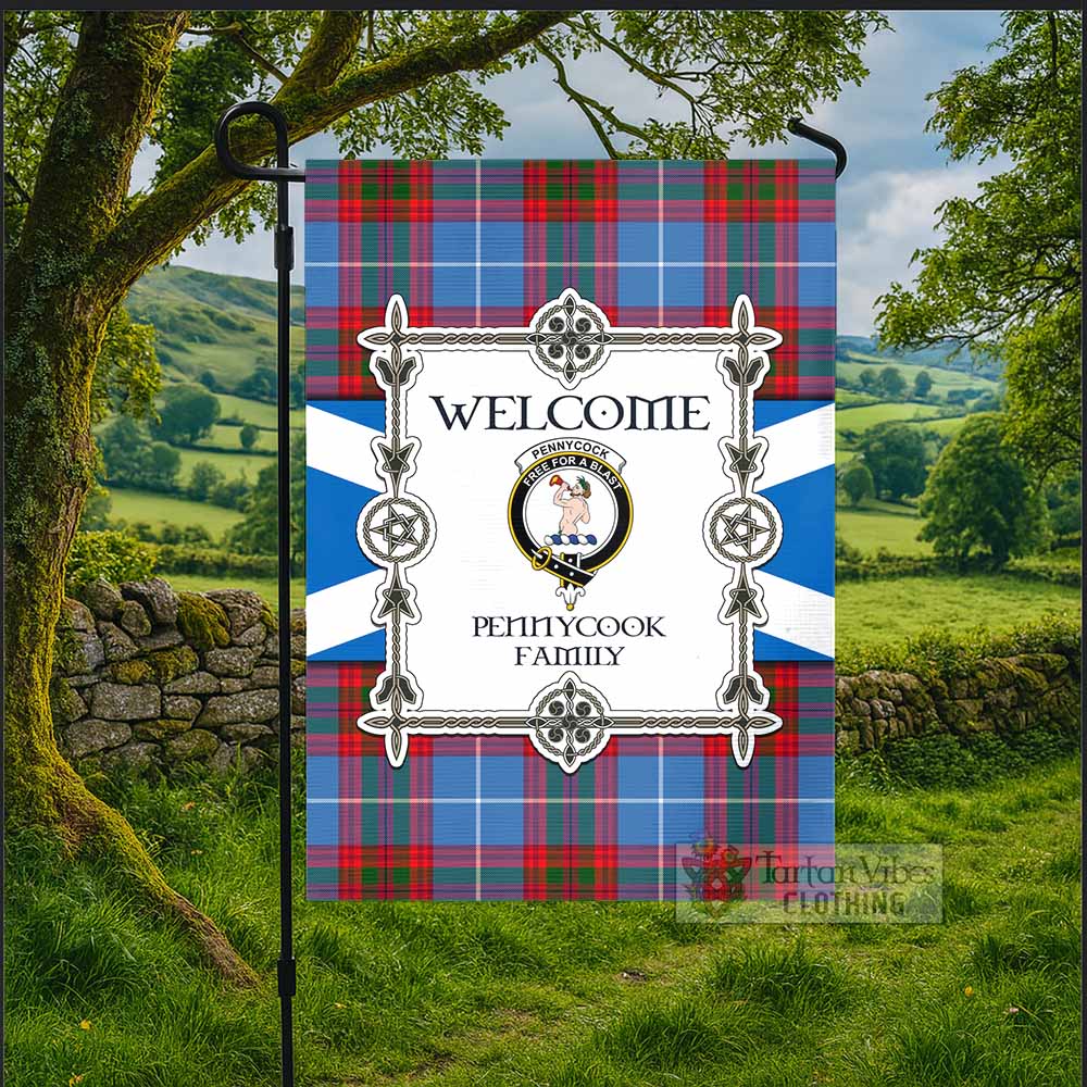 Pennycook Family Crest Tartan Welcome Garden Flag Saltire Harmony Style - Tartan Vibes Clothing