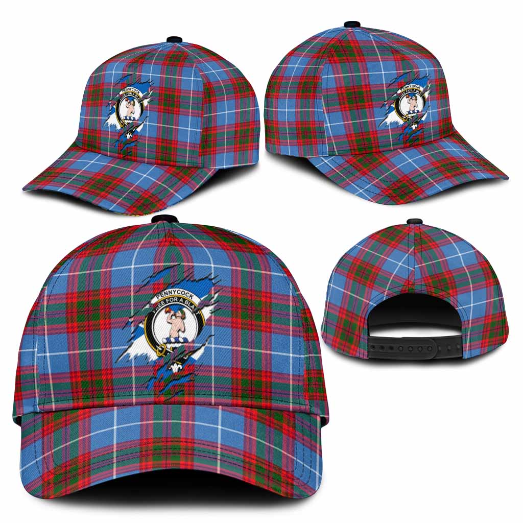 Pennycook Tartan Classic Cap with Family Crest In Me Style