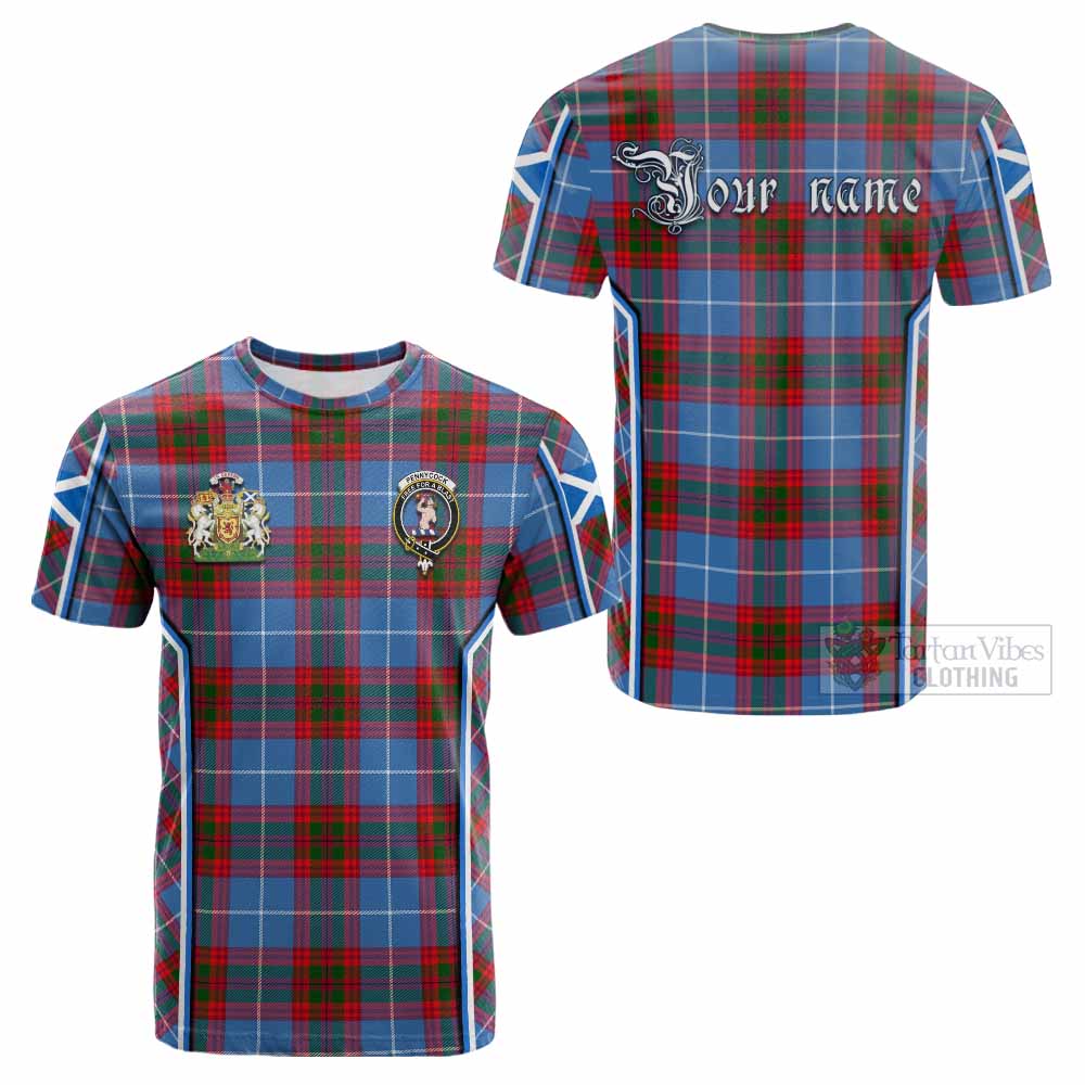 Pennycook Tartan Crest Cotton T-shirt Scotland Coat of Arm Flag Style - Tartan Vibes Clothing