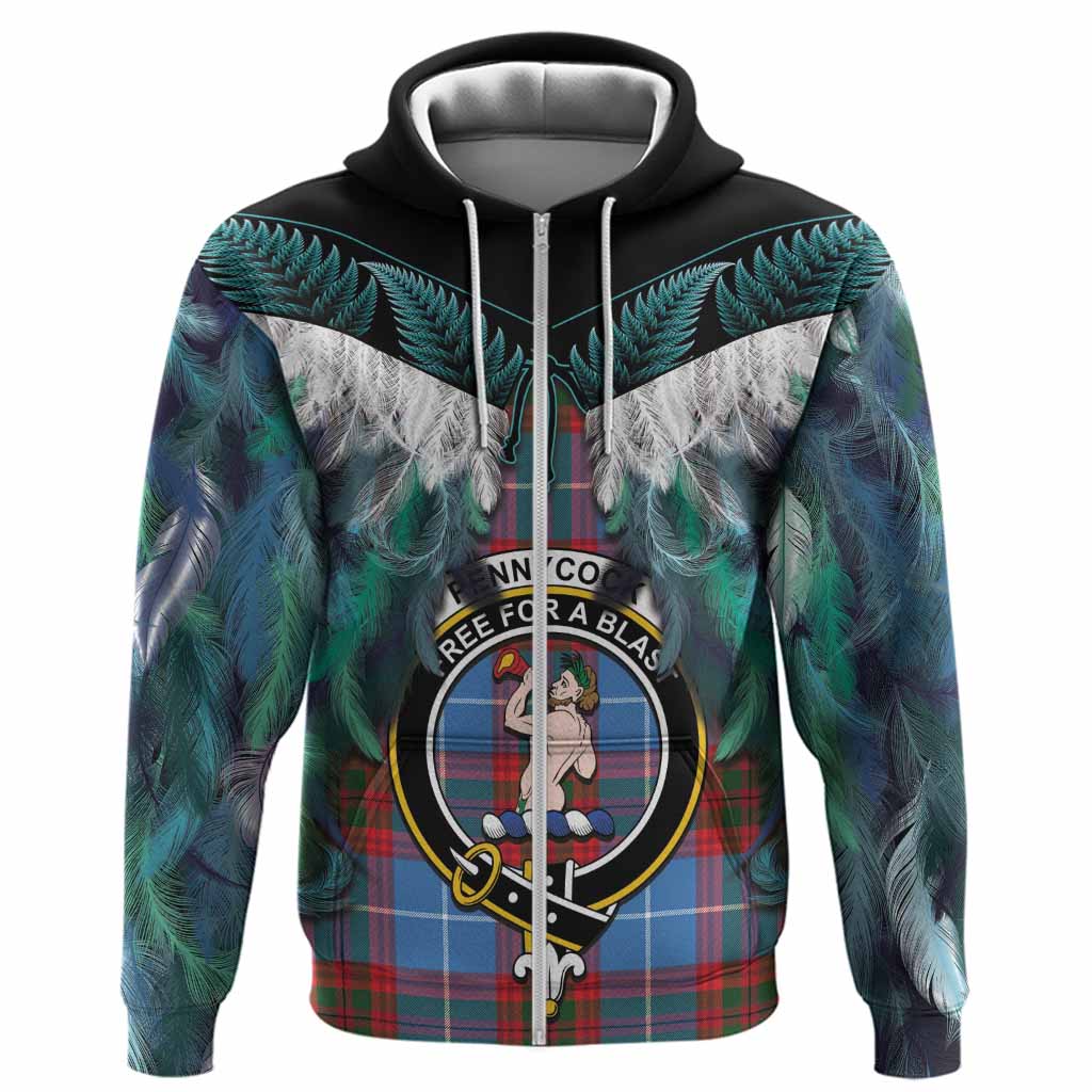 Pennycook Tartan Crest Hoodie New Zealand Maori Korowai Cloak
