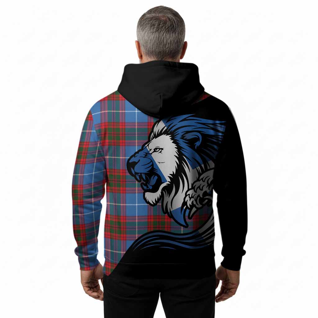 Pennycook Tartan Crest Hoodie Scottish Golden Lions Wave Flow