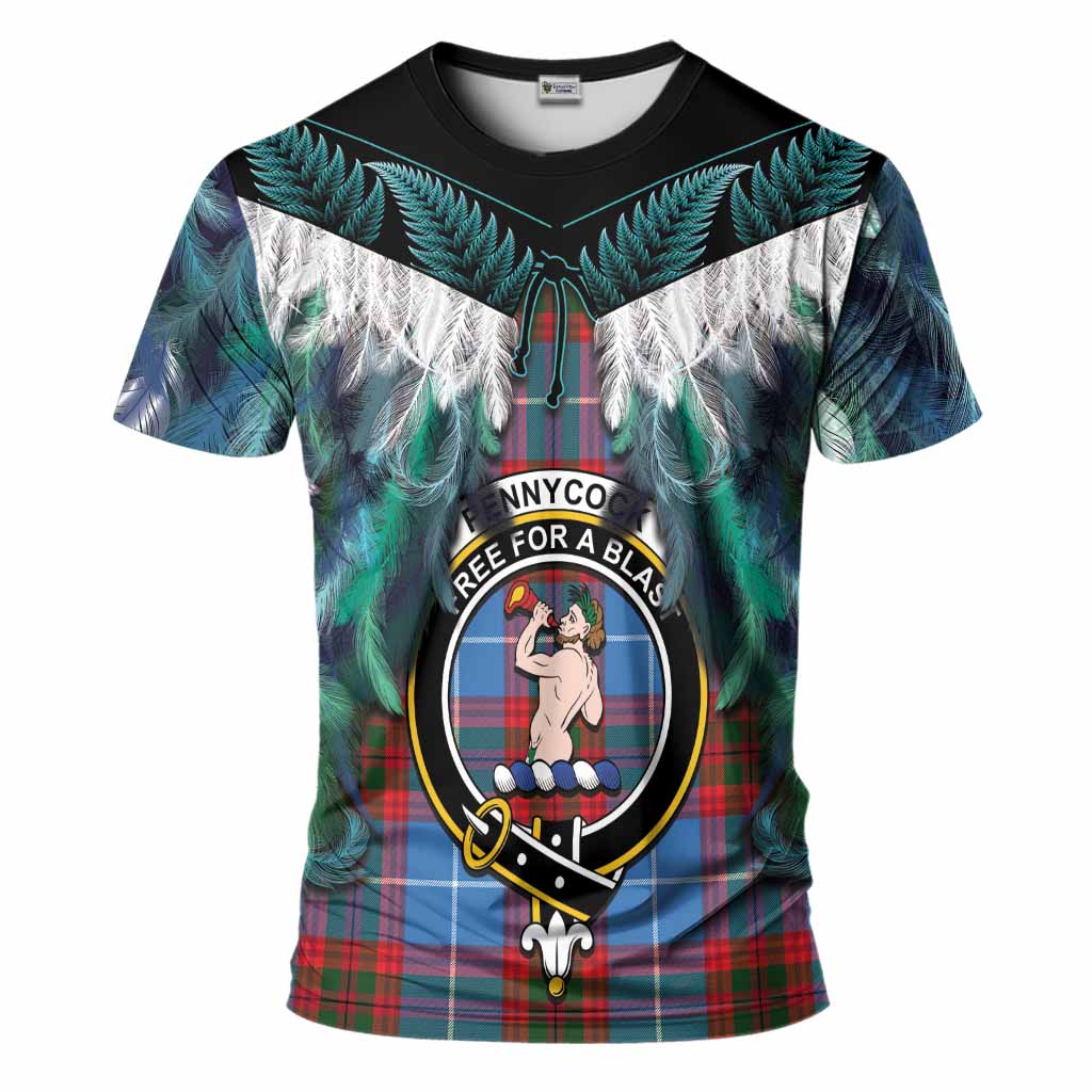 Pennycook Tartan Crest T-Shirt New Zealand Maori Korowai Cloak