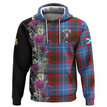 Pennycook Tartan Crest Thistle Floral Hoodie Pullover Hoodie - Tartan Vibes Clothing