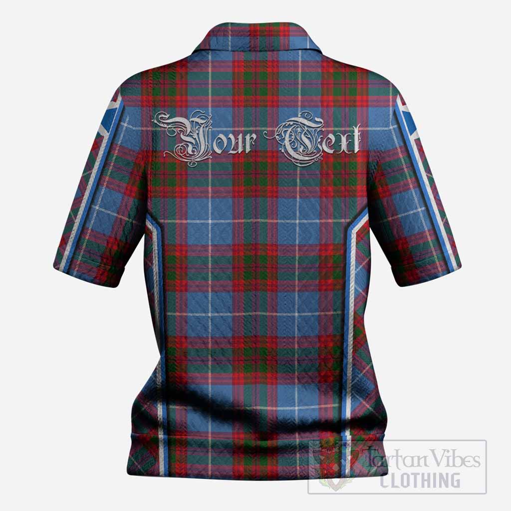 Pennycook Tartan Crest Women’s Polo Sweater Top Scotland Coat of Arm Flag Style