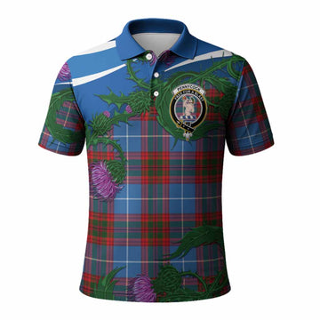 Pennycook Tartan Family Crest Polo Shirt Thistle in Minimalism