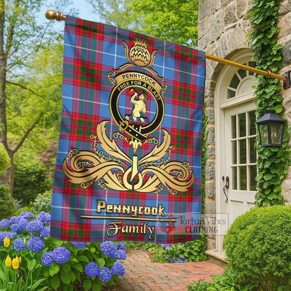 Pennycook Tartan Garden Flag with Highland Thistle Cherish Family Crest Style - Tartan Vibes Clothing