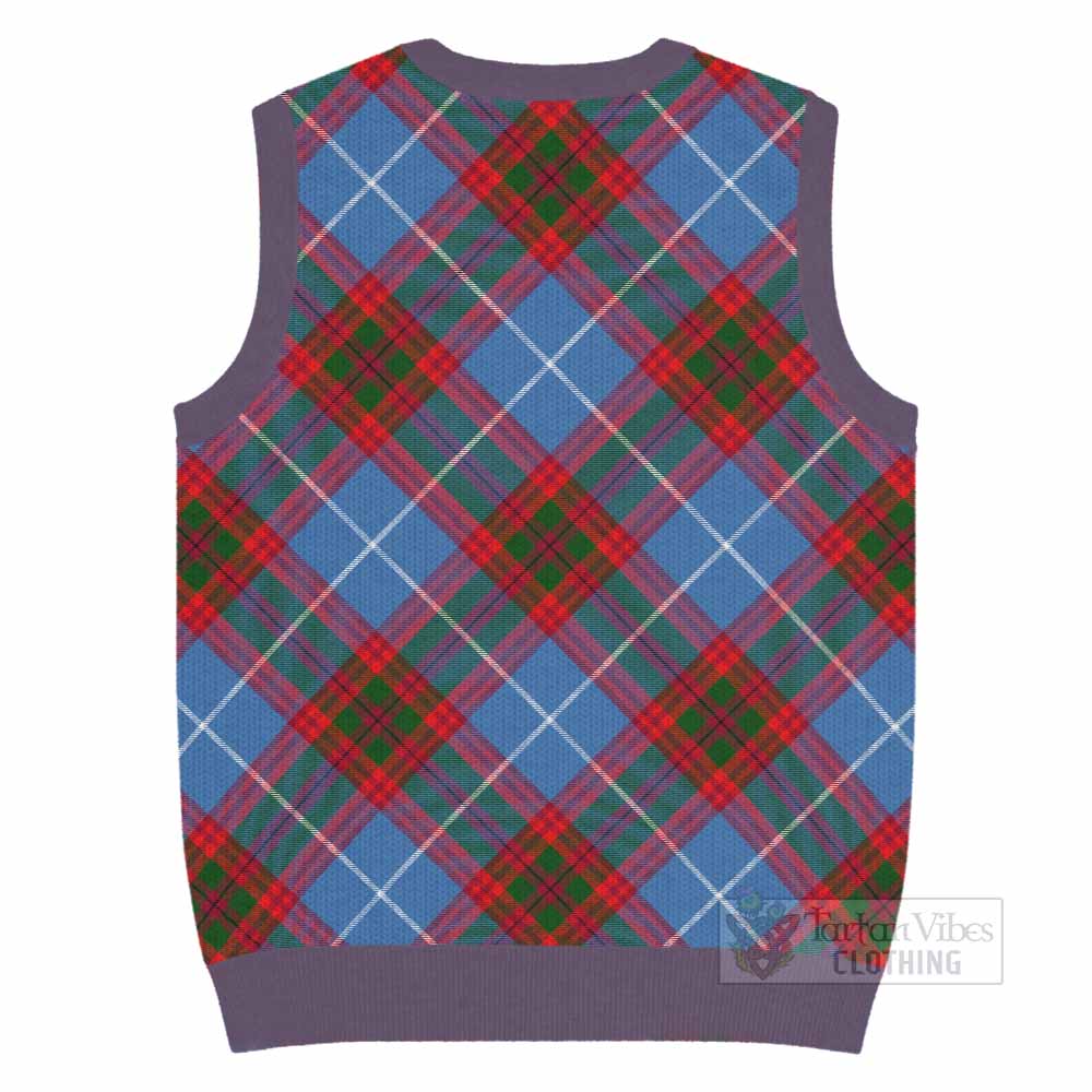 Pennycook Tartan  Knitted V-Neck Vest Cross Style