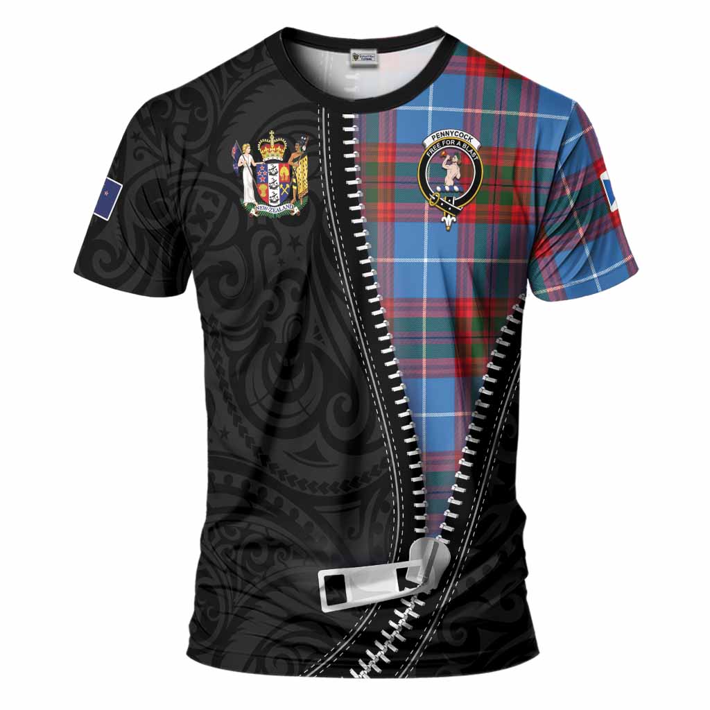 Pennycook Tartan T-Shirt New Zealand Pattern Unique Zipper Stylized