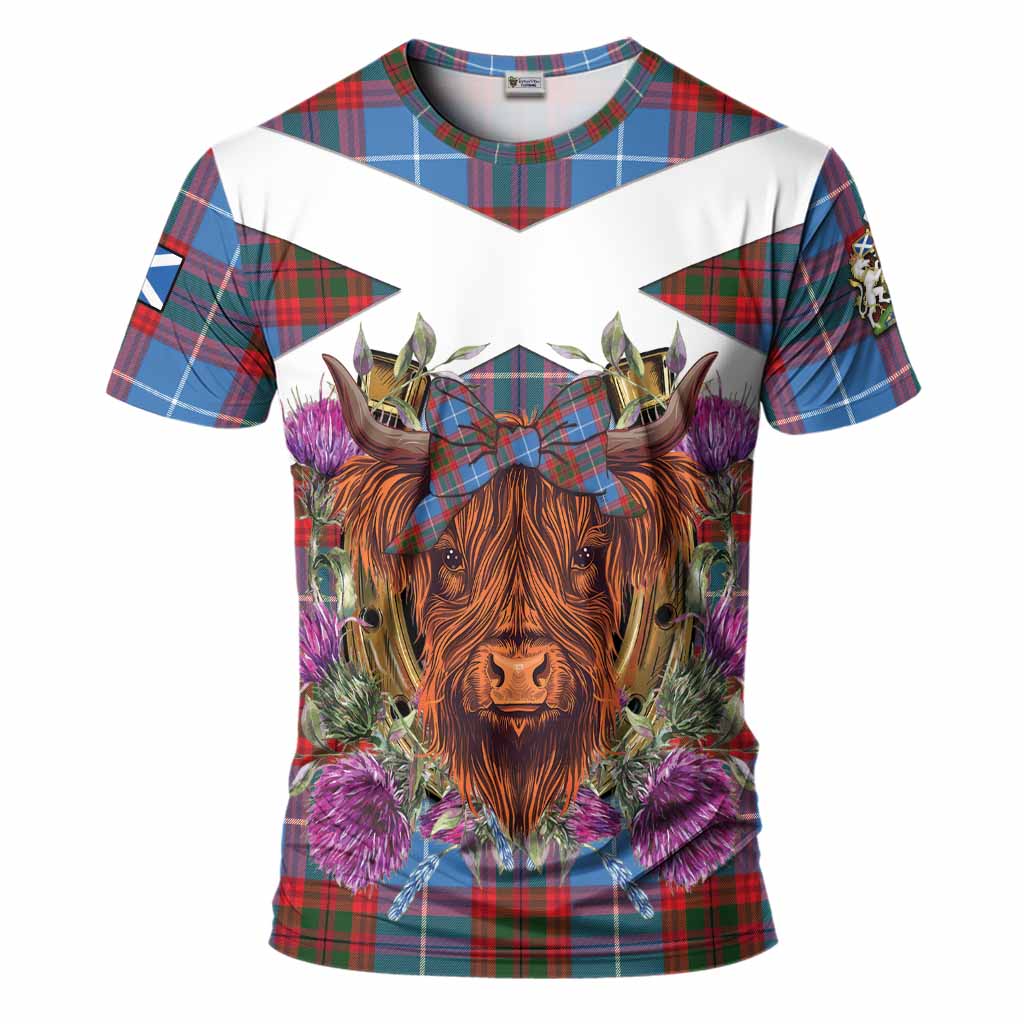 Pennycook Tartan T-Shirt Scottish Thistle Heilan Coo