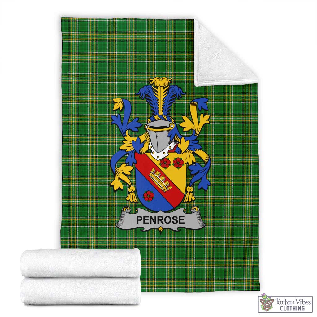 Penrose Irish Clan Tartan Blanket with Coat of Arms X-Large 59 x 79 inches 150 x 200 cm - Tartan Vibes Clothing