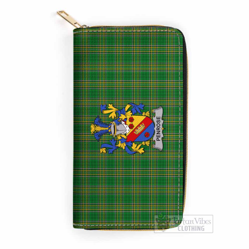 Penrose Irish Clan Tartan Women's Leather Wallet with Coat of Arms One Size 19.7*10.5*3.5 cm - Tartan Vibes Clothing