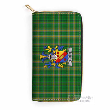 Tartan Vibes Clothing Penrose Irish Clan Tartan Women's Leather Wallet with Coat of Arms