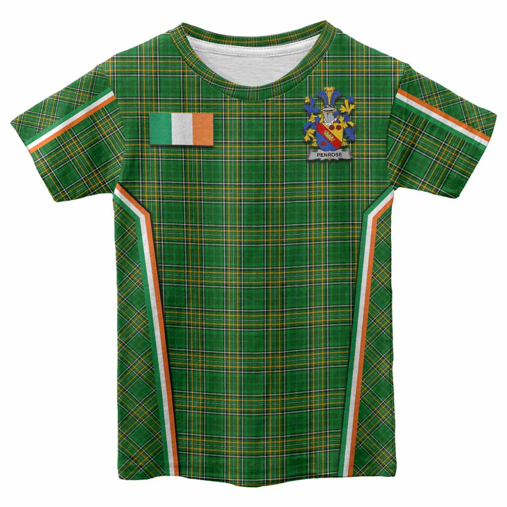 Penrose Irish Clan Coat of Arm Tartan Kid T-shirt Flag Style