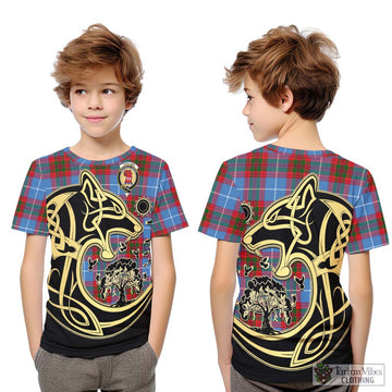 Pentland Tartan Kid T-Shirt with Family Crest Celtic Wolf Style Youth XL Size14 - Tartan Vibes Clothing
