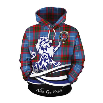 Pentland Tartan Cotton Hoodie with Alba Gu Brath Regal Lion Emblem Pullover Hoodie XS - Tartan Vibes Clothing