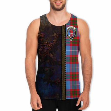 Pentland Tartan Family Crest Men's Tank Top Alba Gu Brath Be Brave Lion Ancient Style Men - Tartan Vibes Clothing