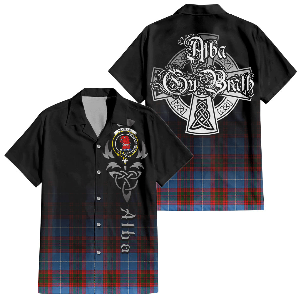 Pentland Tartan Hawaiian Shirt Shirt Featuring Alba Gu Brath Family Crest Celtic Inspired Kid - Tartan Vibes Clothing