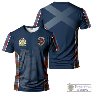 Pentland Tartan T-Shirt with Family Crest and Lion Rampant Vibes Sport Style