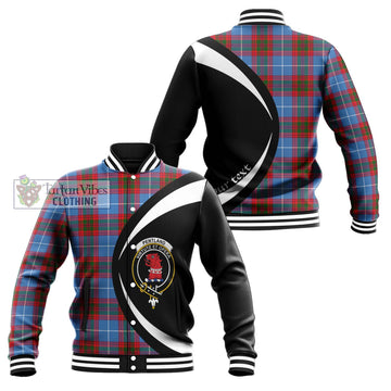 Pentland Tartan Baseball Jacket with Family Crest Circle Style Unisex - Tartan Vibes Clothing