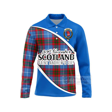 Pentland Family Crest Tartan Long Sleeve Polo Shirt Celebrate Saint Andrew's Day in Style Unisex - Tartan Vibes Clothing