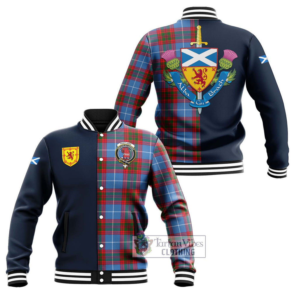 Pentland Tartan Baseball Jacket Alba with Scottish Lion Royal Arm Half Style Unisex - Tartan Vibes Clothing