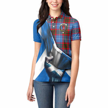 Pentland Tartan Women's Polo Shirt with Family Crest Scotland Patriotic Style Women - Tartan Vibes Clothing