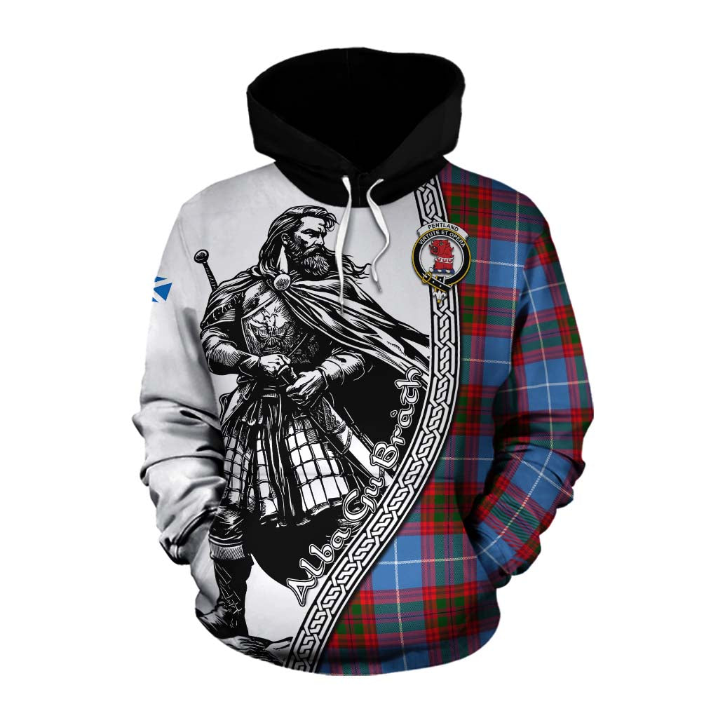 Pentland Tartan Clan Crest Cotton Hoodie with Highlander Warrior Celtic Style Pullover Hoodie XS - Tartan Vibes Clothing