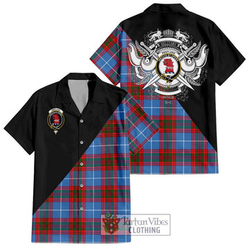 Pentland Tartan Hawaiian Shirt with Family Crest and Military Logo Style Kid - Tartan Vibes Clothing