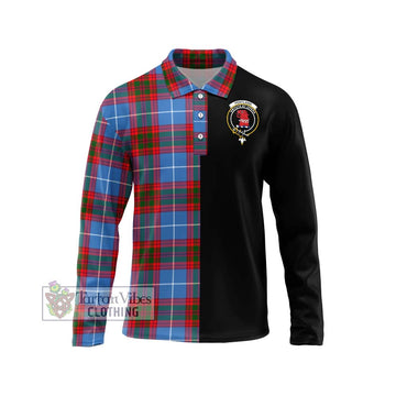 Pentland Tartan Long Sleeve Polo Shirt with Family Crest and Half Of Me Style Unisex - Tartan Vibes Clothing