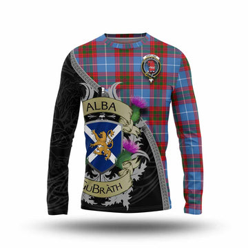 Pentland Tartan Family Crest Long Sleeve T-Shirt Lion Rampant Royal Thistle Shield Celtic Inspired Unisex - Tartan Vibes Clothing