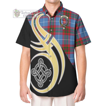 Pentland Tartan Hawaiian Shirt with Family Crest and Celtic Symbol Style Kid - Tartan Vibes Clothing