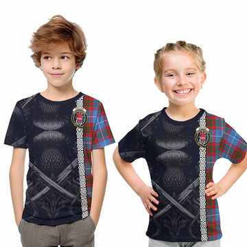 Pentland Tartan Kid T-Shirt with Family Crest Cross Sword Thistle Celtic Vibes Youth XL Size14 - Tartan Vibes Clothing