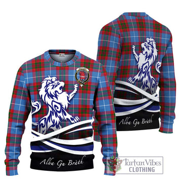 Pentland Tartan Ugly Sweater with Alba Gu Brath Regal Lion Emblem Unisex - Tartan Vibes Clothing