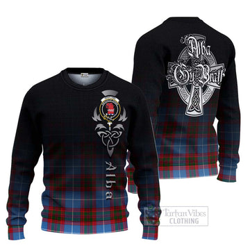 Pentland Tartan Ugly Sweater Featuring Alba Gu Brath Family Crest Celtic Inspired Unisex - Tartan Vibes Clothing