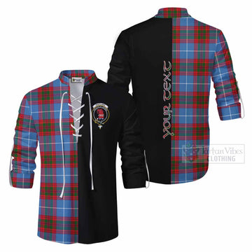 Pentland Tartan Ghillie Kilt Shirt with Family Crest and Half Of Me Style Men - Tartan Vibes Clothing