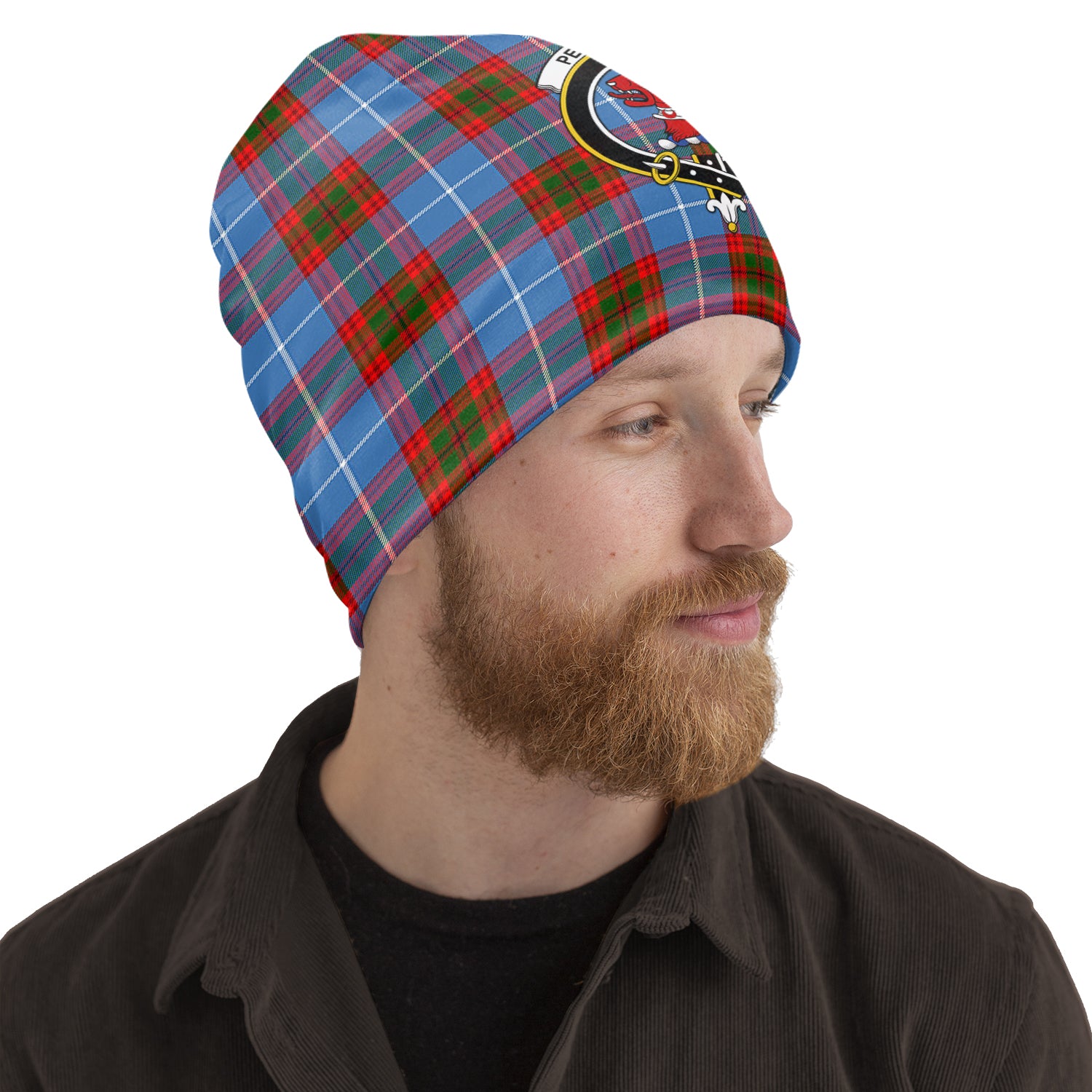 Pentland Tartan Beanies Hat with Family Crest One Size 10.5*10.2 inches - Tartan Vibes Clothing