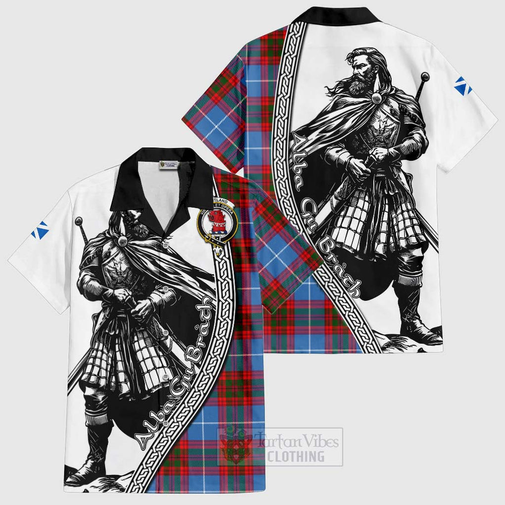 Pentland Tartan Clan Crest Hawaiian Shirt with Highlander Warrior Celtic Style Kid - Tartan Vibes Clothing