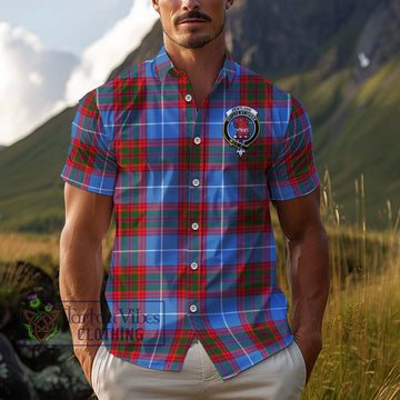 Pentland Tartan Cotton Hawaiian Shirt with Family Crest Kid - Tartan Vibes Clothing