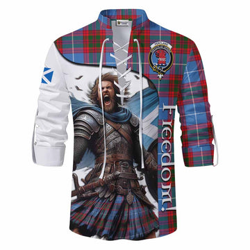 Tartan Vibes Clothing Pentland Crest Tartan Ghillie Kilt Shirt Inspired by the Freedom of Scottish Warrior