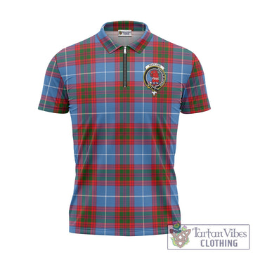 Pentland Tartan Zipper Polo Shirt with Family Crest Unisex - Tartan Vibes Clothing