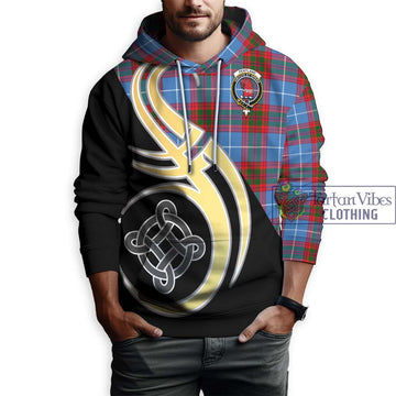 Pentland Tartan Hoodie with Family Crest and Celtic Symbol Style Zip Hoodie - Tartan Vibes Clothing