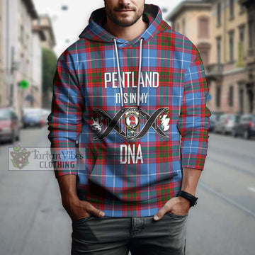 Pentland Tartan Hoodie with Family Crest DNA In Me Style Pullover Hoodie - Tartan Vibes Clothing