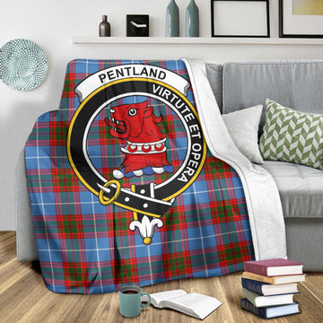 Pentland Tartan Blanket with Family Crest X-Large 59 x 79 inches 150 x 200 cm - Tartan Vibes Clothing