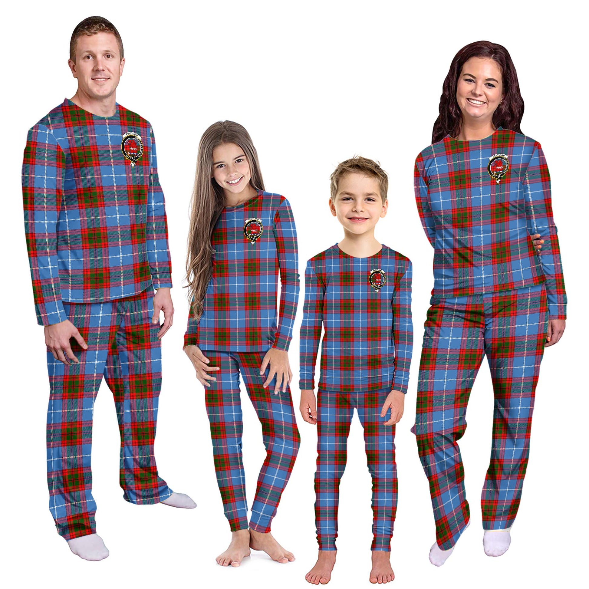 Pentland Tartan Pajamas Family Set with Family Crest Kid - Tartan Vibes Clothing