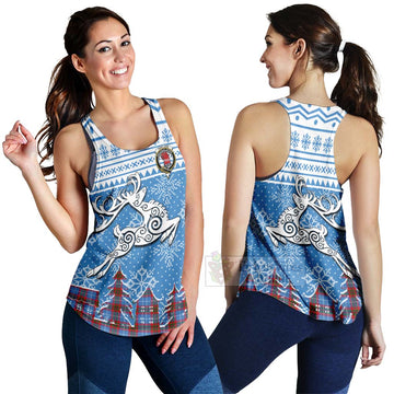 Pentland Clan Christmas Women's Racerback Tanks Celtic Reindeer Style 4XL - Tartan Vibes Clothing