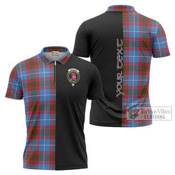 Pentland Tartan Zipper Polo Shirt with Family Crest and Half Of Me Style Unisex - Tartan Vibes Clothing