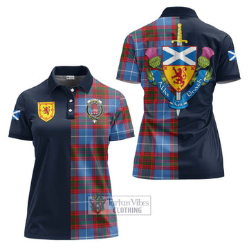 Pentland Tartan Women's Polo Shirt Alba with Scottish Lion Royal Arm Half Style Women - Tartan Vibes Clothing