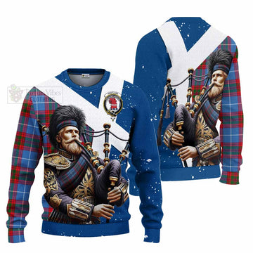 Pentland Tartan Knitted Sweater with Family Crest Scottish Bagpiper Vibes Unisex - Tartan Vibes Clothing