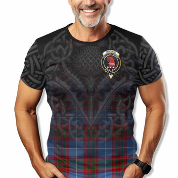 Tartan Vibes Clothing Pentland Tartan T-Shirt with Family Crest Celtic Thistle Vibes