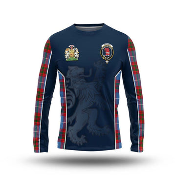 Pentland Tartan Long Sleeve T-Shirt with Family Crest and Lion Rampant Vibes Sport Style Unisex - Tartan Vibes Clothing